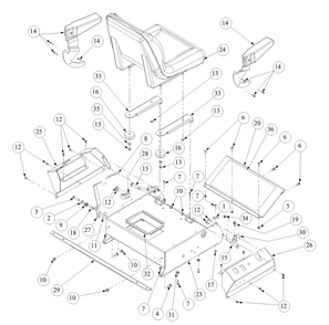 Control Assembly 48 Inch Diagram and Parts List for Z-FORCE48 53AA5A7M710-53AA5A7M712 Cub Cadet Lawn Tractor